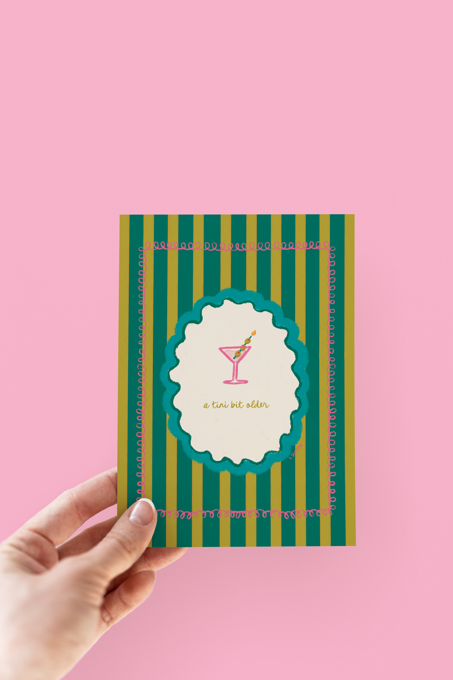 A Tini Bit Older Martini and Olives Birthday Greeting Card