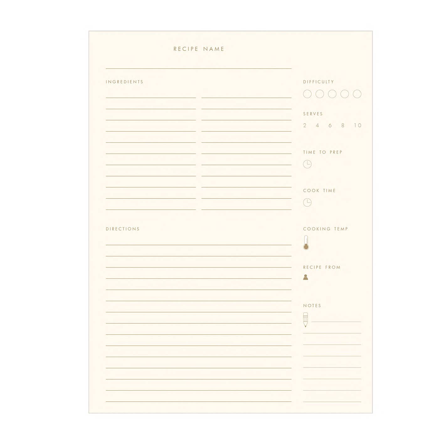 Standard Homemade From Scratch Recipe Book