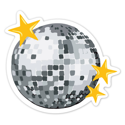 Disco Ball Sticker With Stars - vinyl sticker