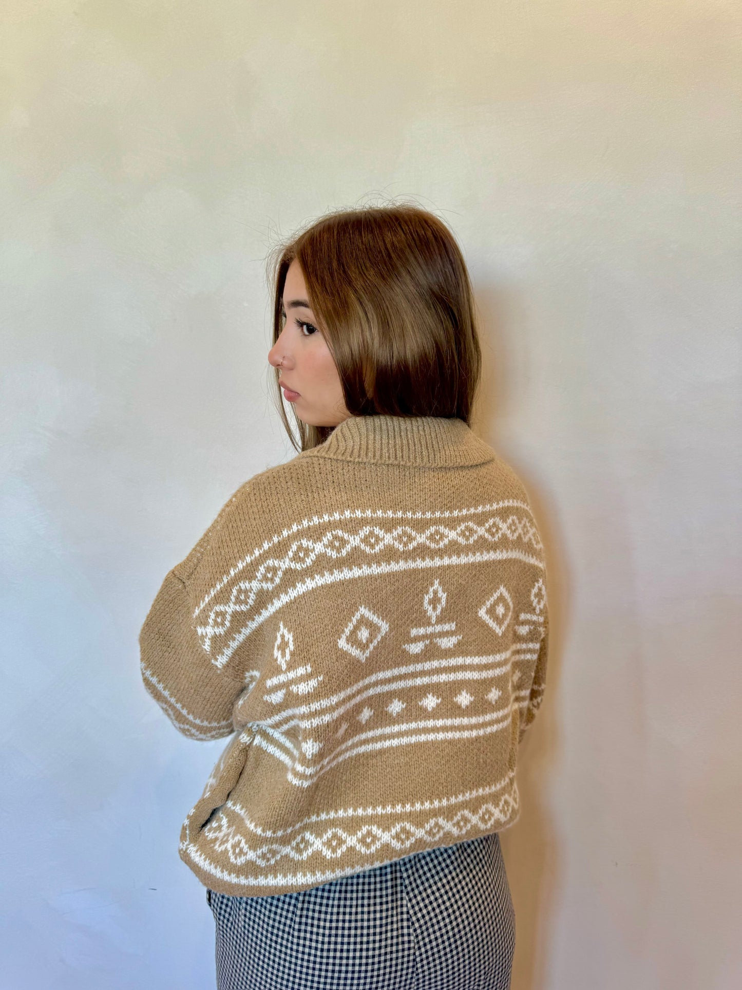 Aztec zip up sweater