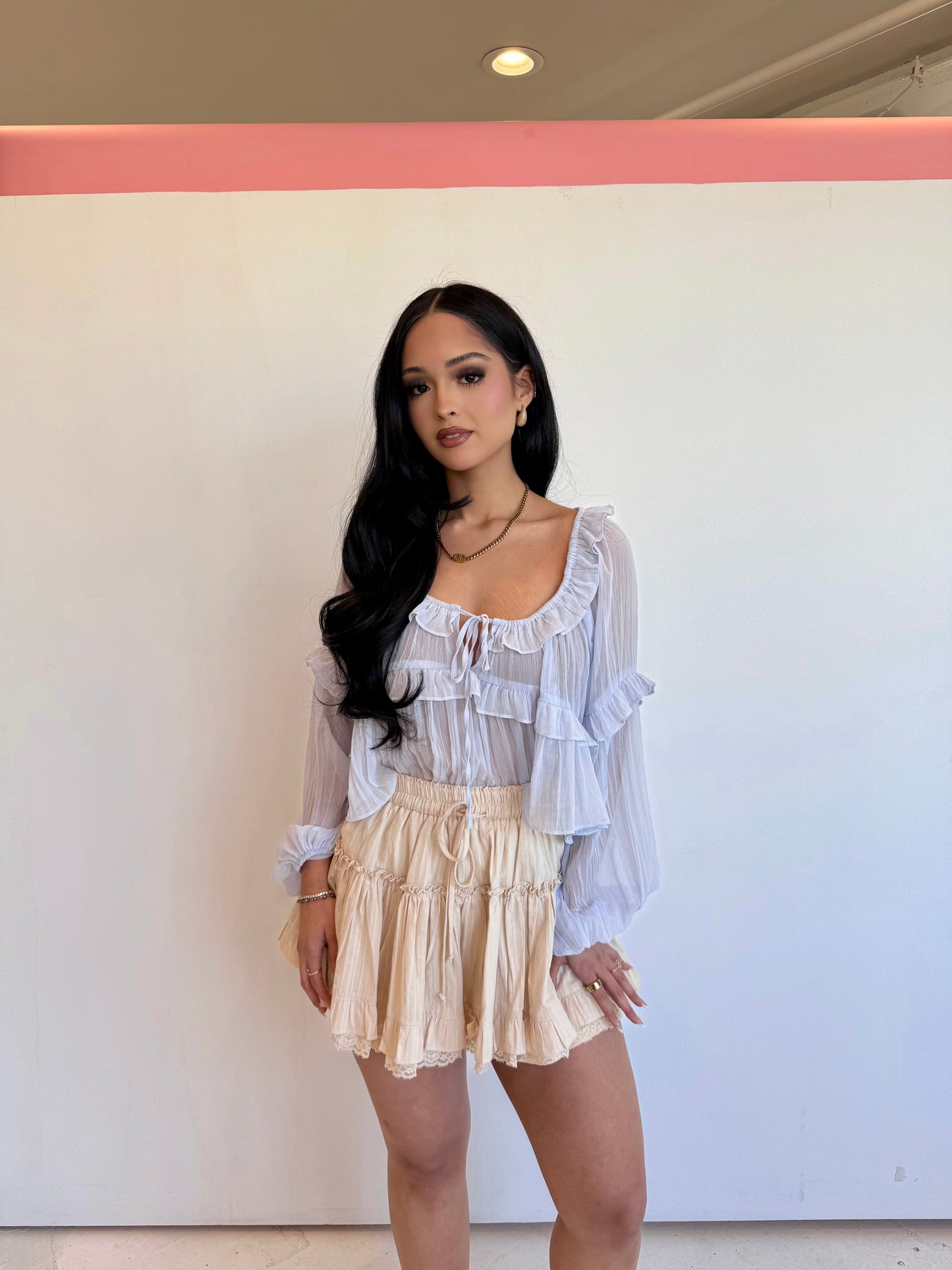 baby blue blouse