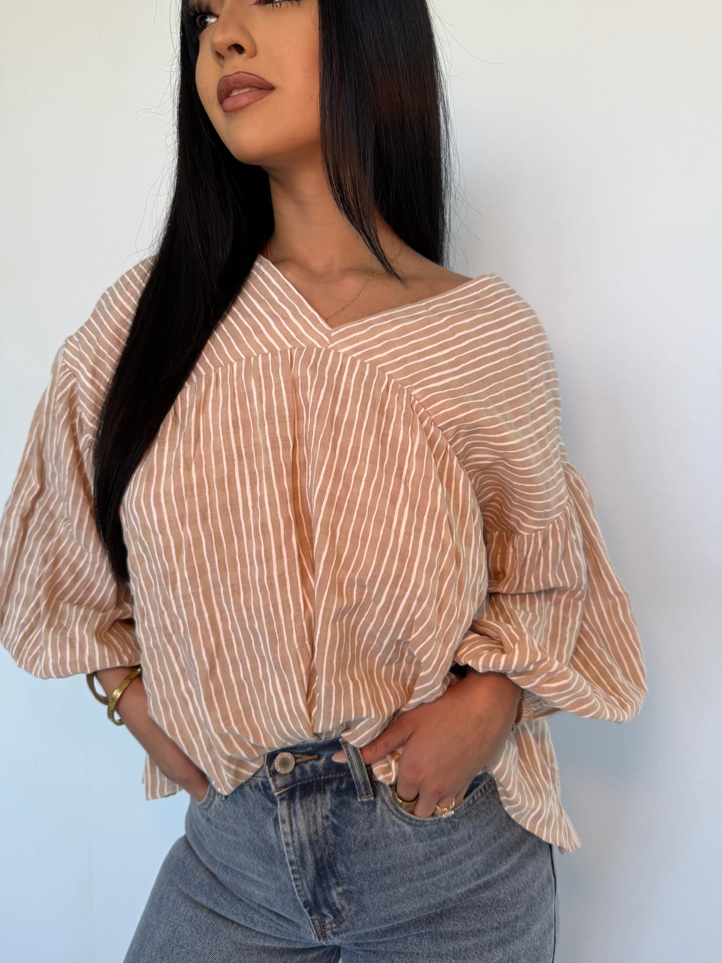 Andrea stripe ballon top