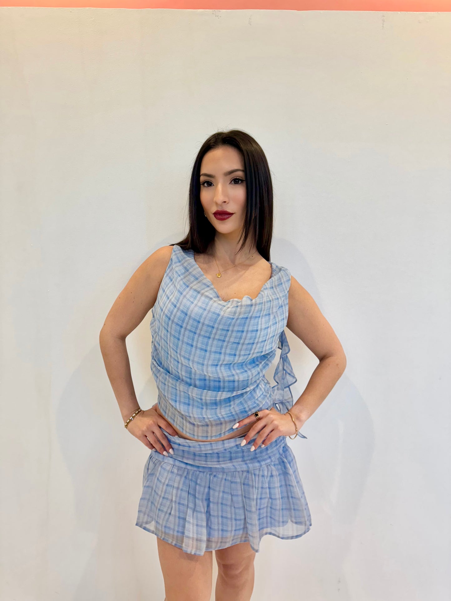 Periwinkle neck tank top