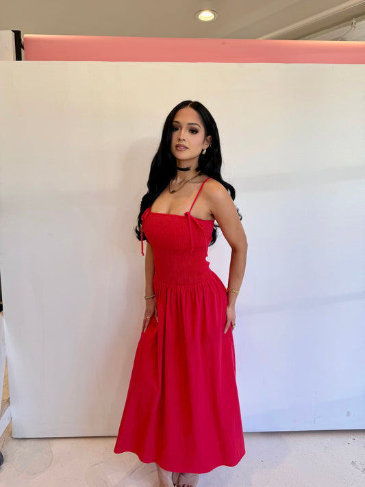 Sophie smocked midi dress