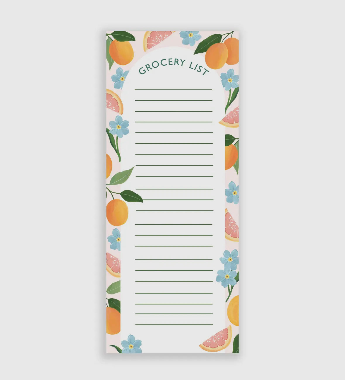 floral grocery notepad