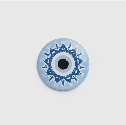 evil eye button pin