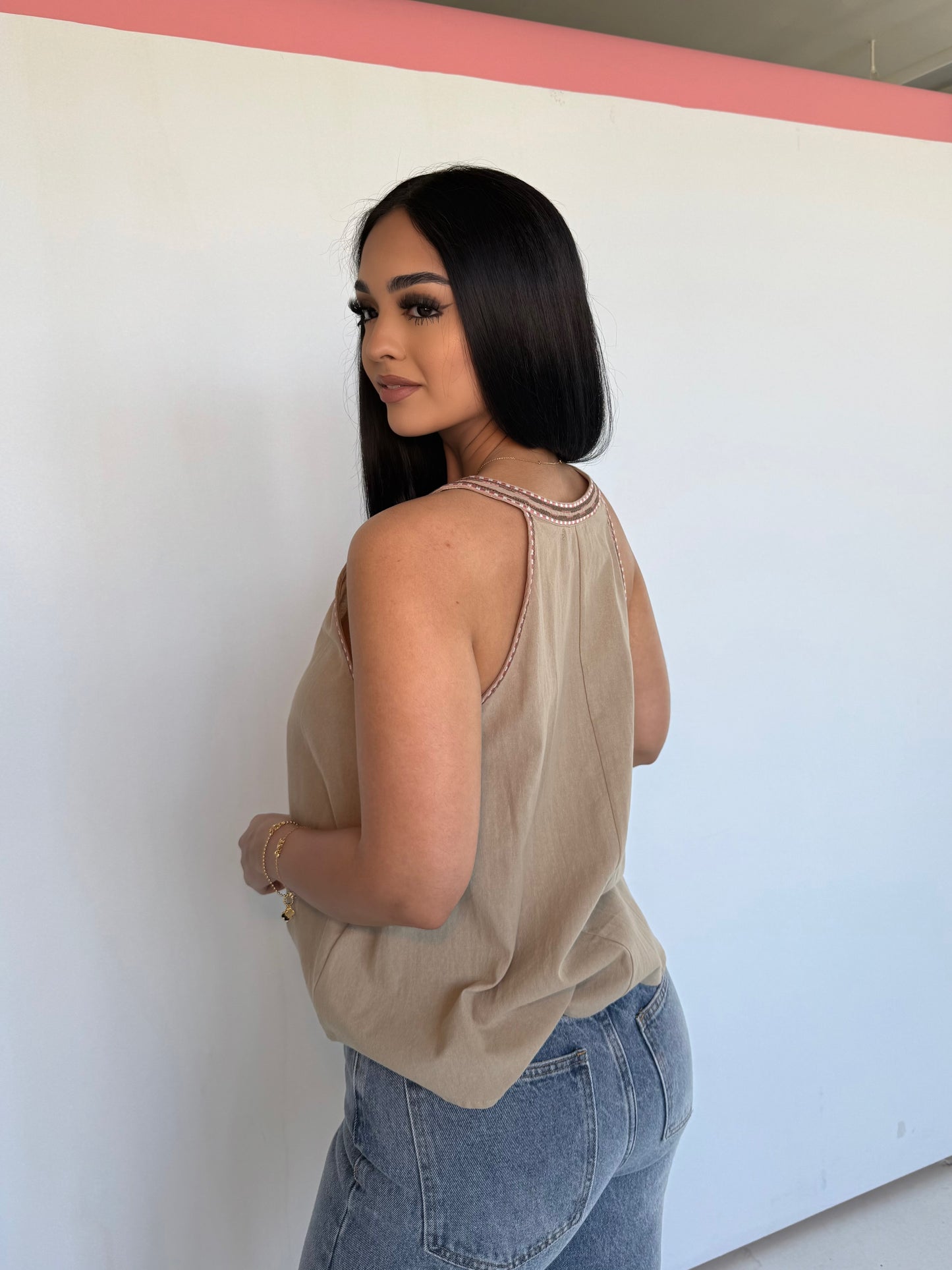 kimayah olive halter top