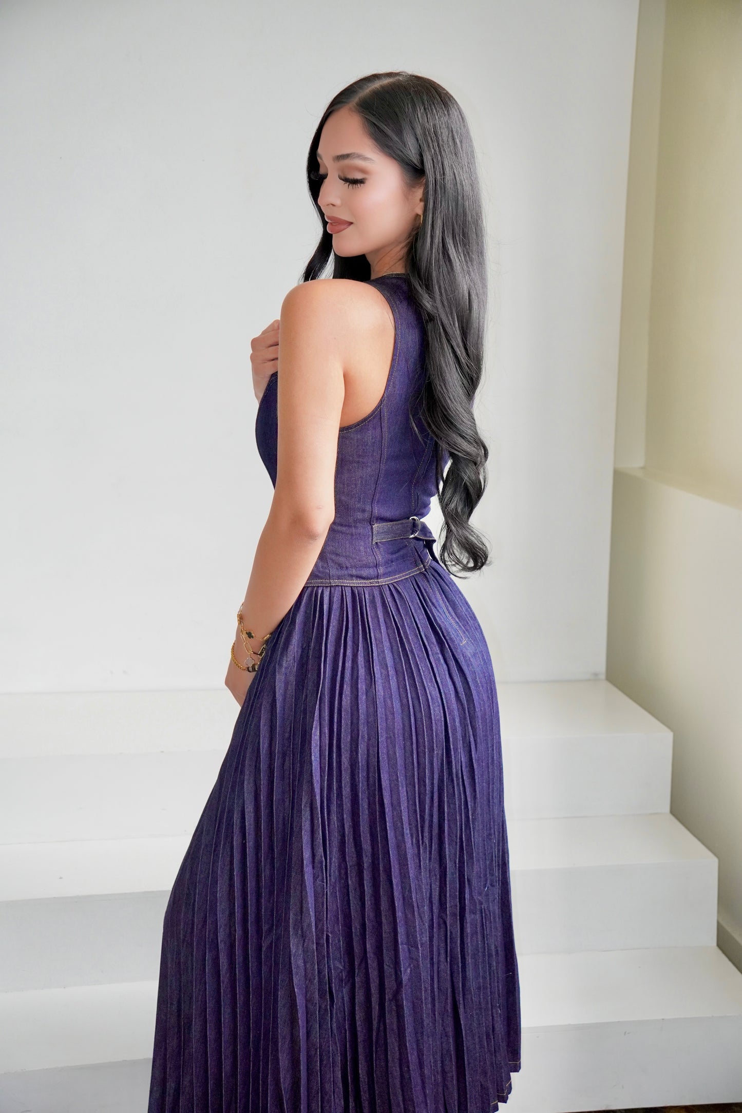 dk denim vest dress