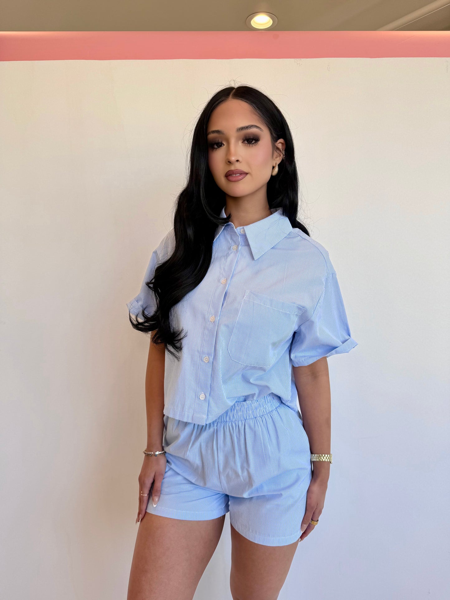 Eloise blue stripped shorts