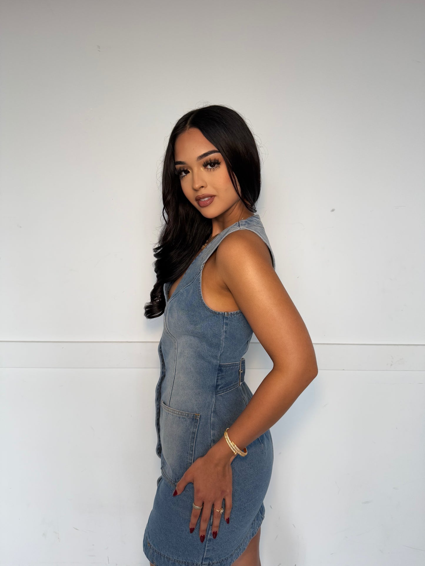 Suficiente denim mini dress