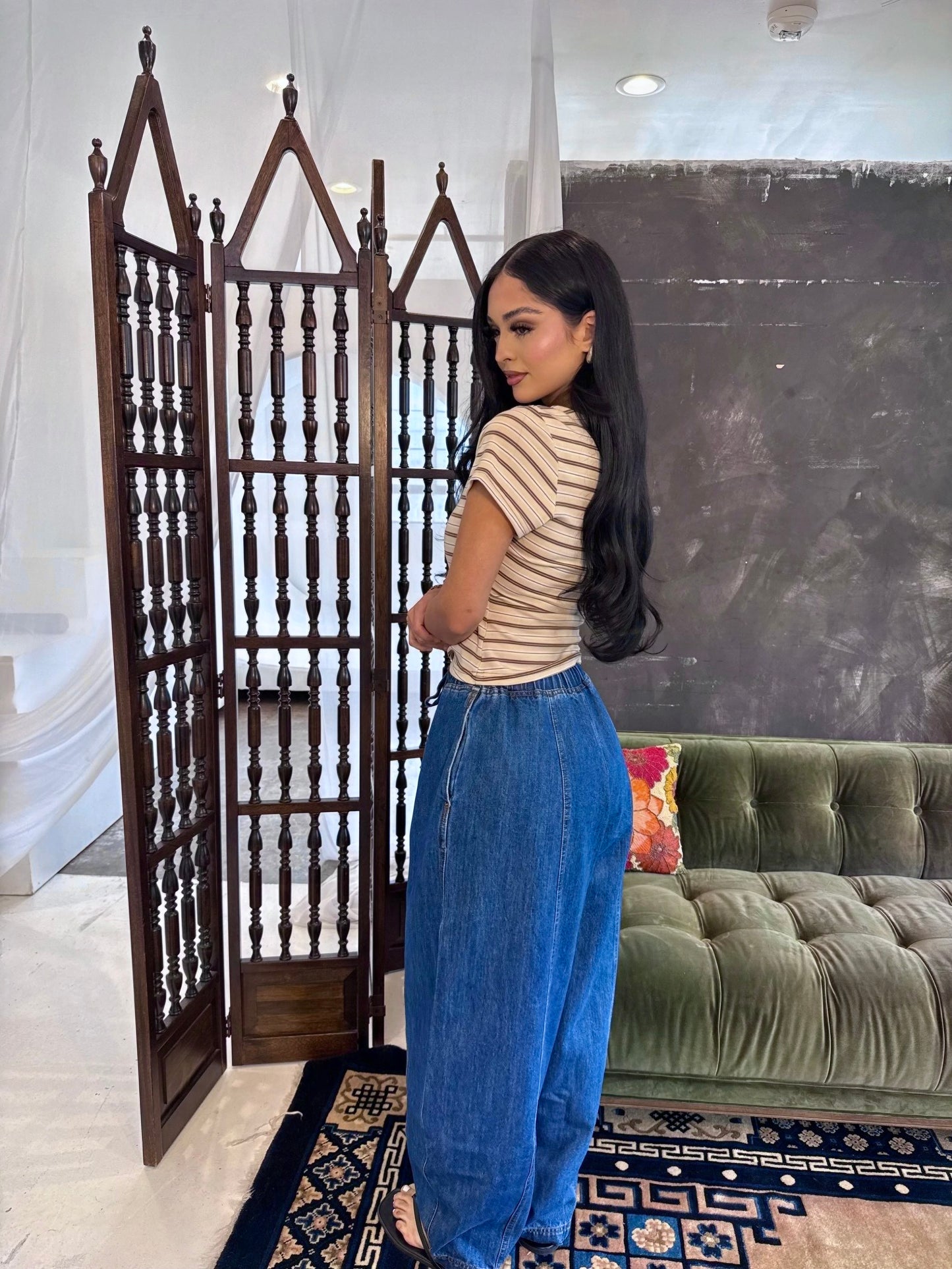 Índigo denim pants