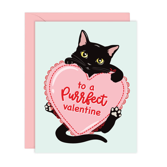 Purrfect Valentine | Cat Valentine's Day Card