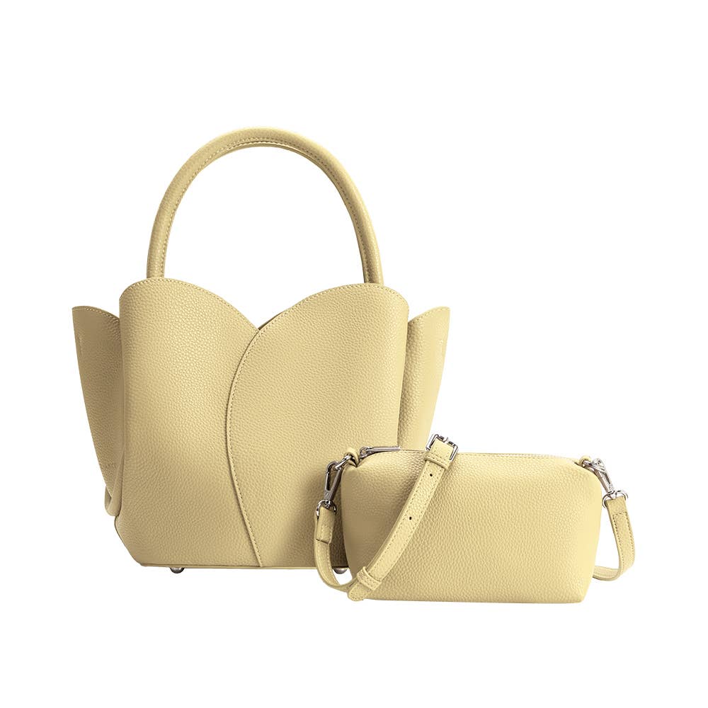 Tulip Yellow Recycled Vegan Leather Top Handle Bag