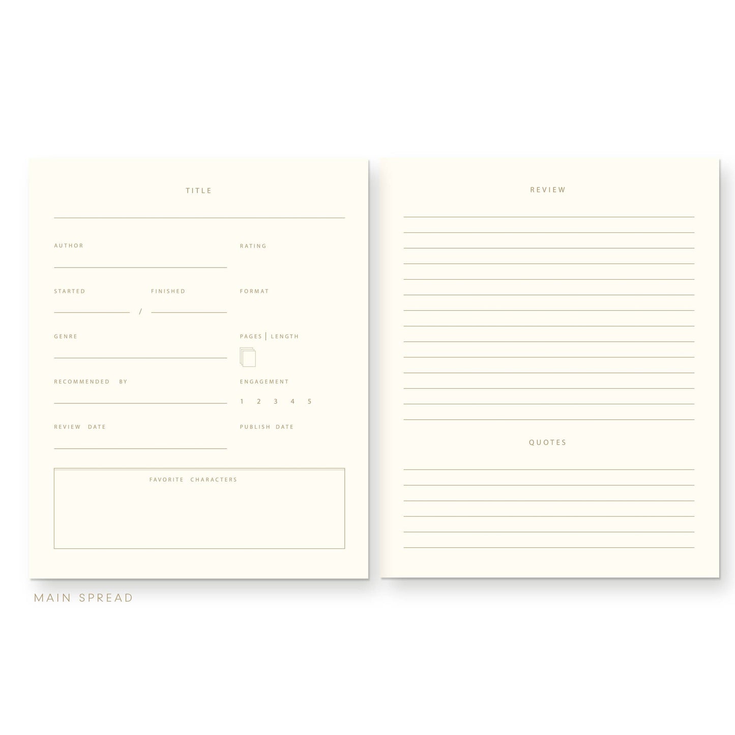 Read and Reviewed Book Log Reading Journal