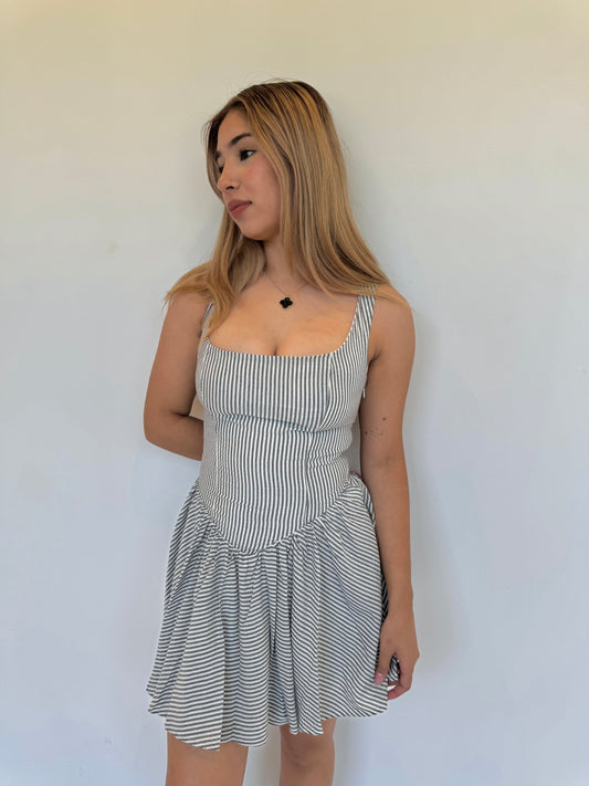 Selene stripe mini dress