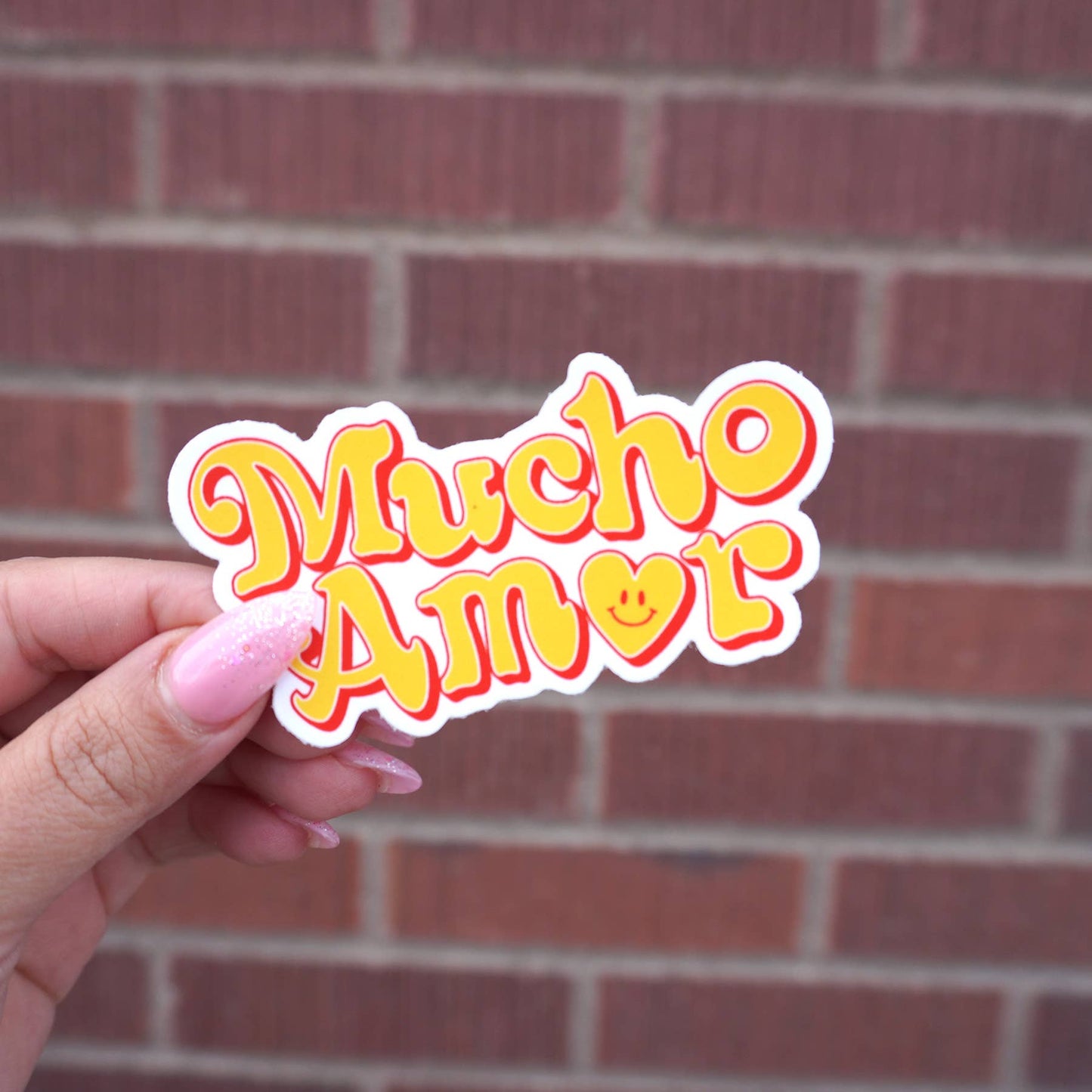Mucho Amor Retro Vinyl Sticker