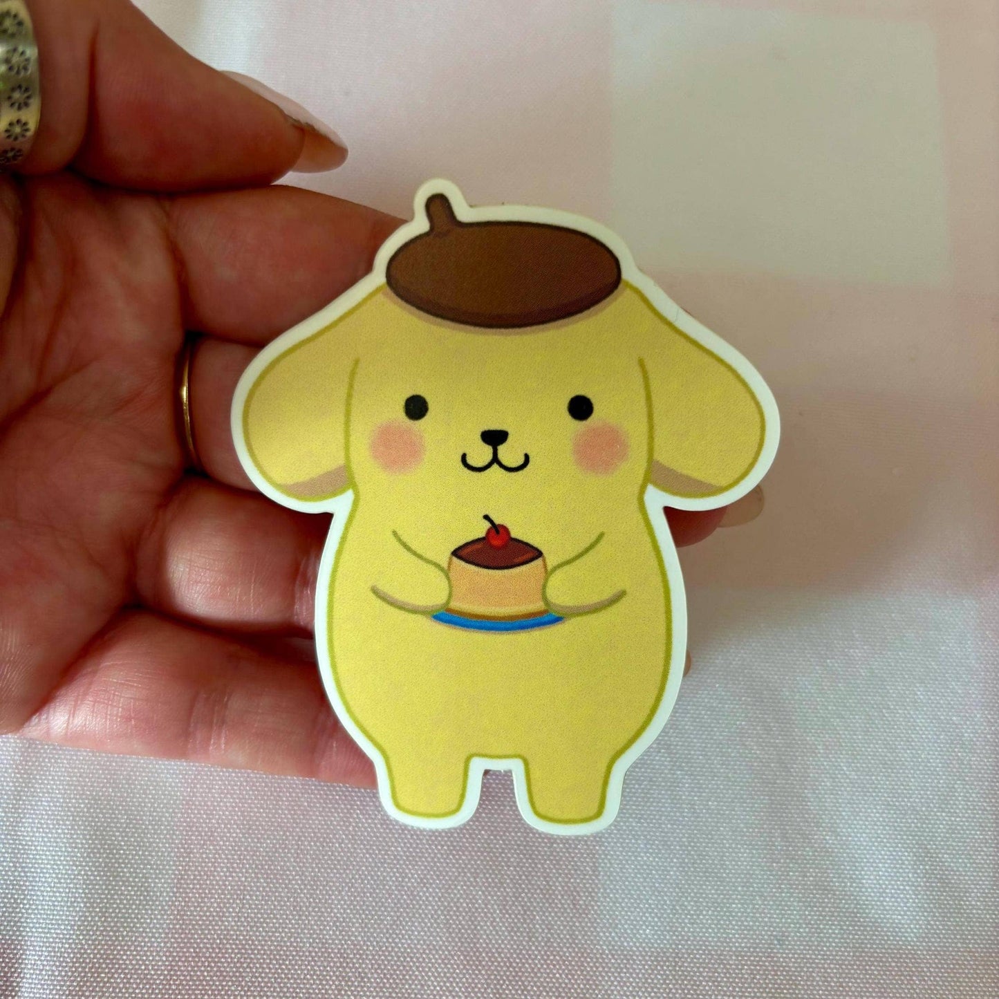 Pom Pom Dog Cute Waterproof Sticker