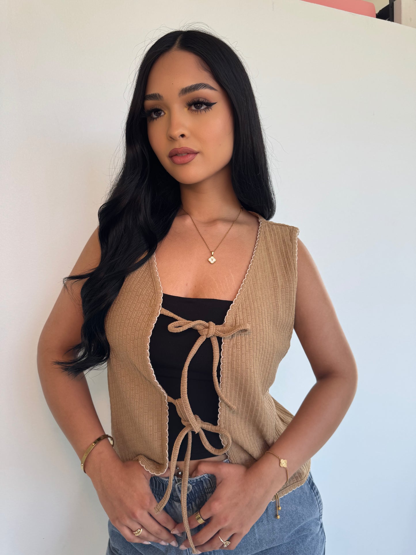 Mocha knit vest