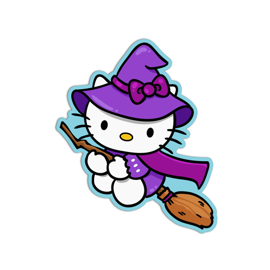 Hello Kitty Witch Halloween Textured Stickers