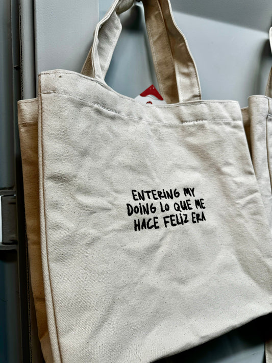 feliz era tote bag