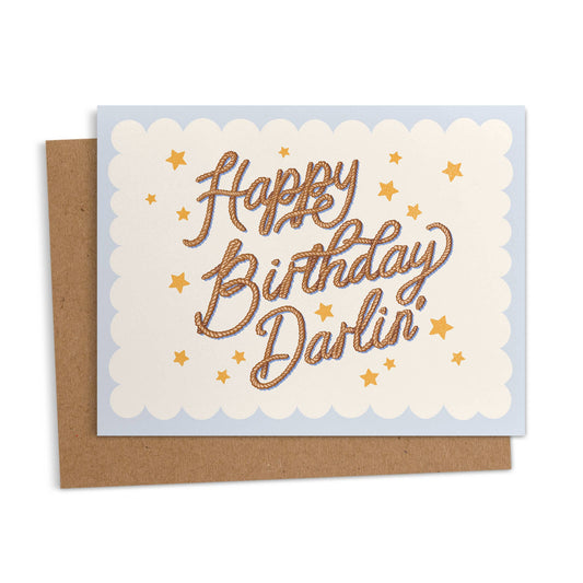 Happy Birthday Darlin' Cowgirl Greeting Card