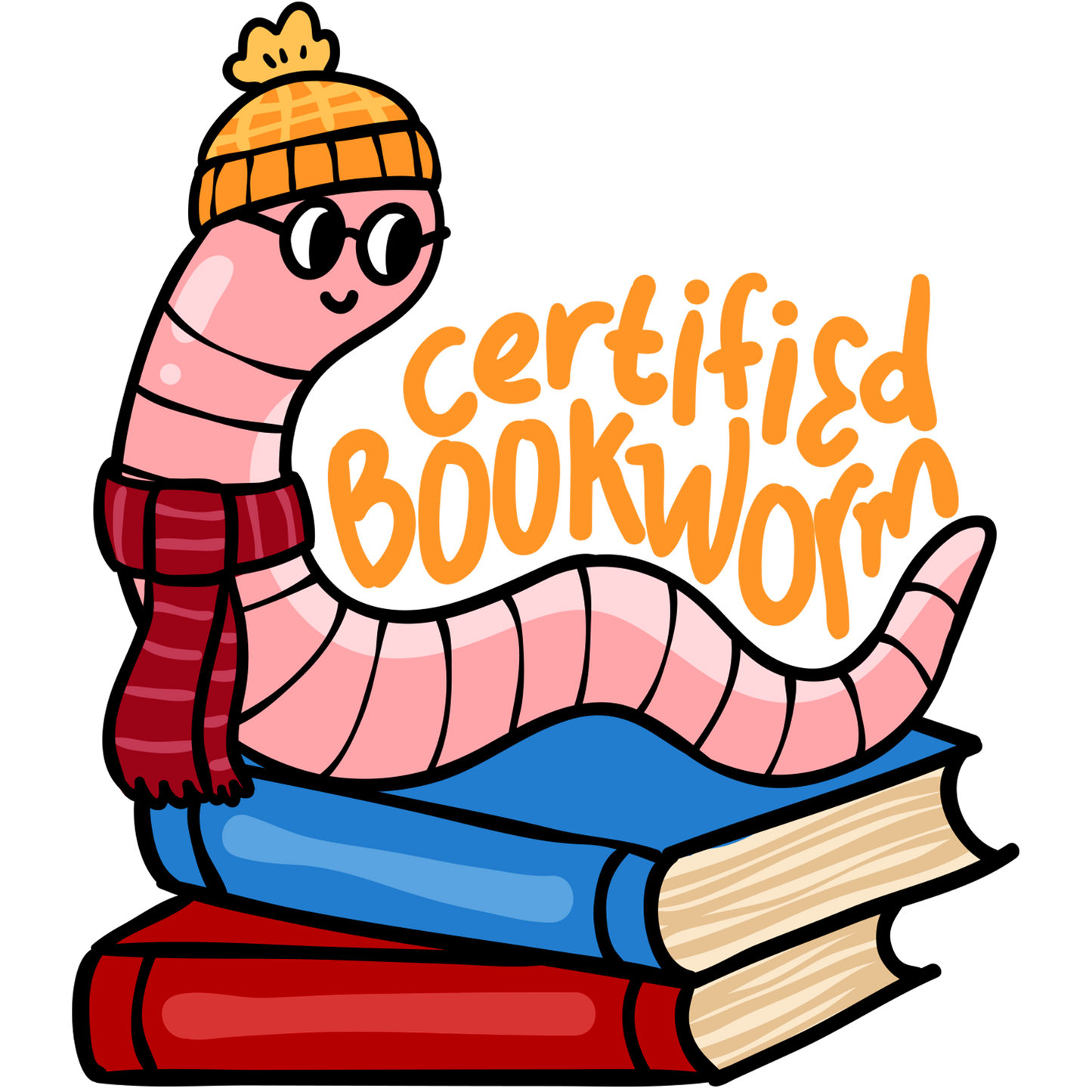 Certified Bookworm Textured Stickers