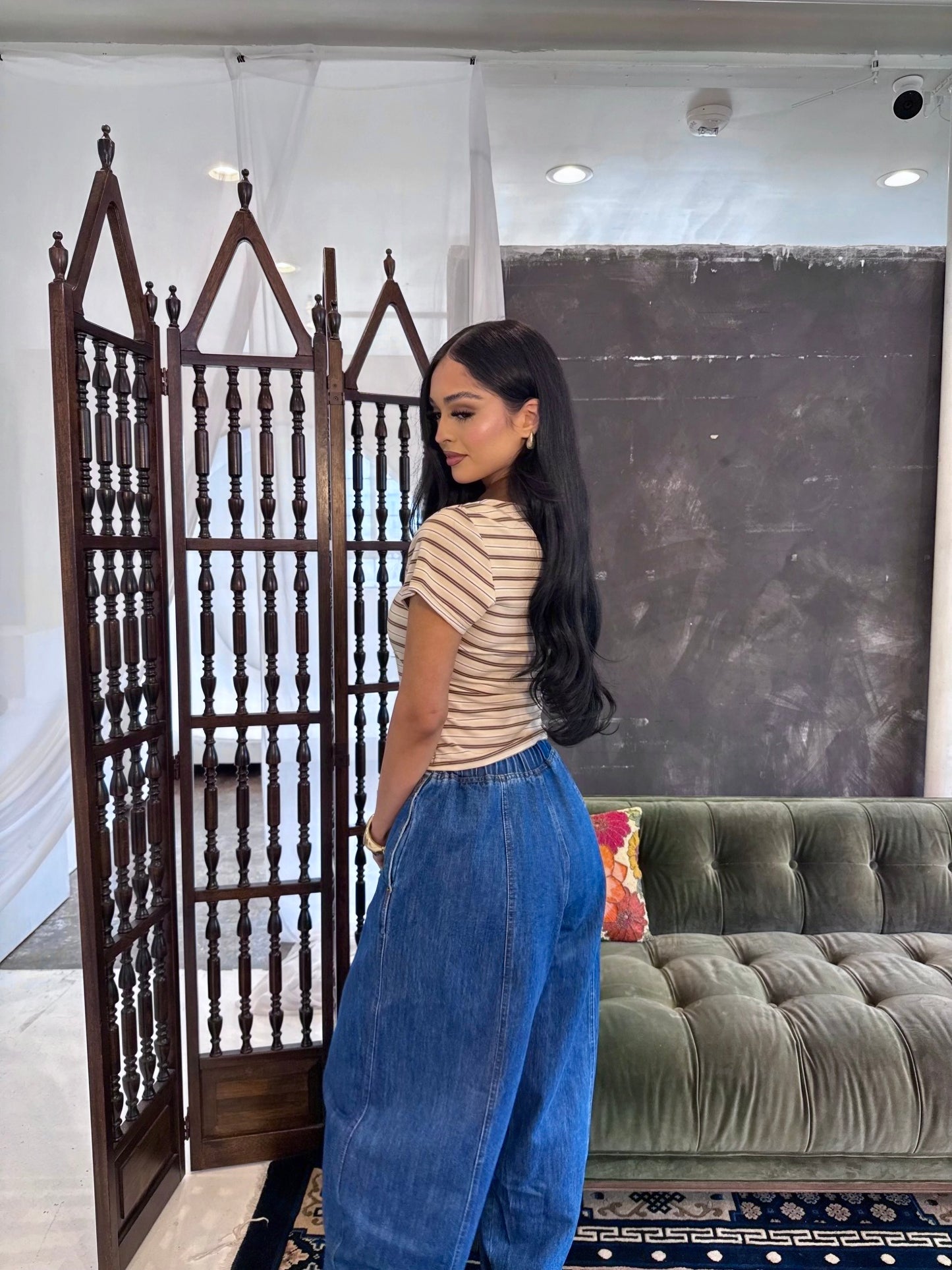 Índigo denim pants