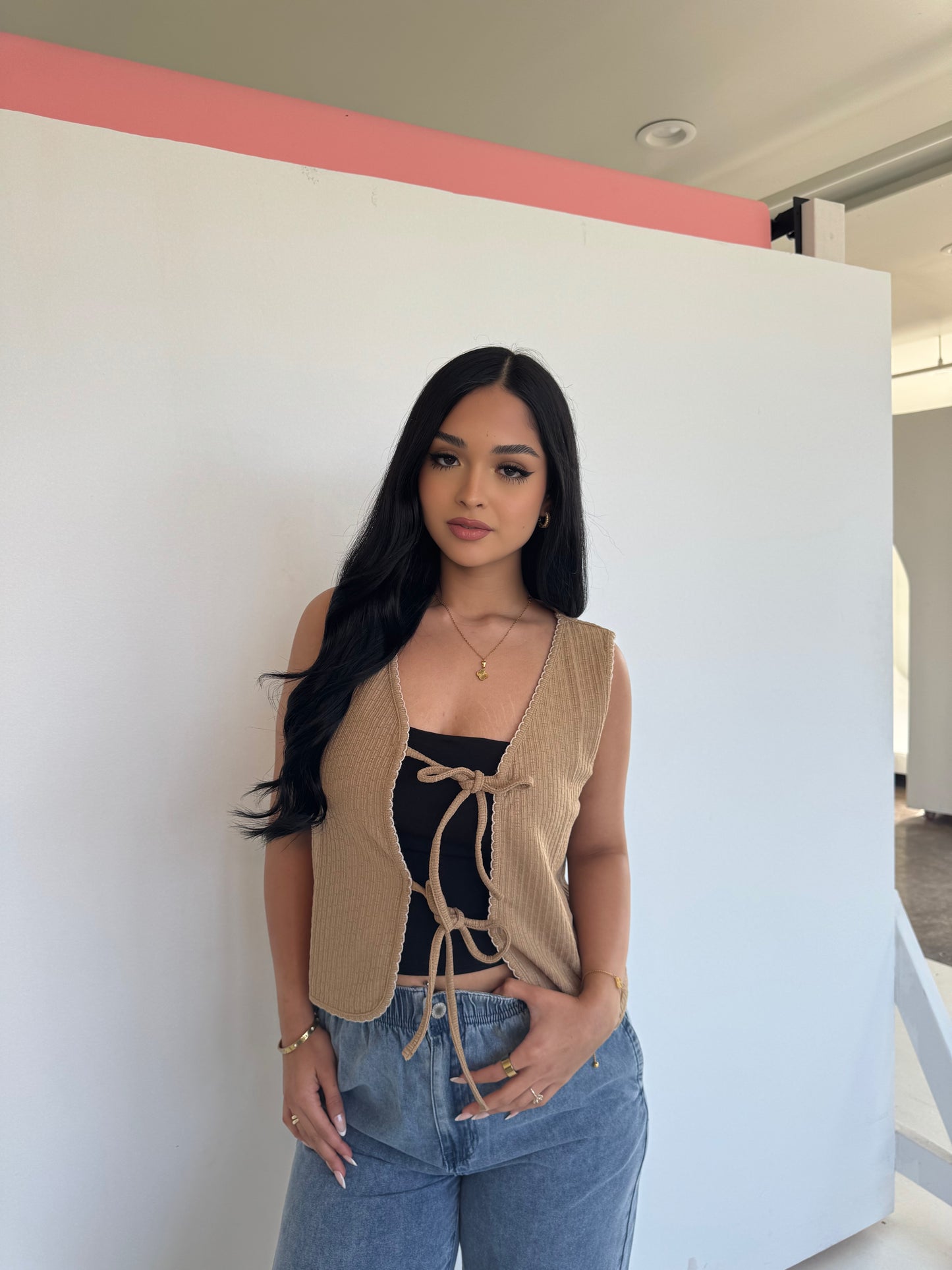 Mocha knit vest