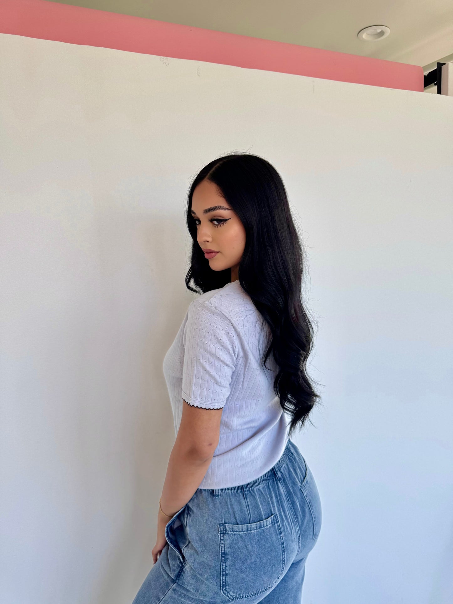 Horse shoe Dusty blue knit top