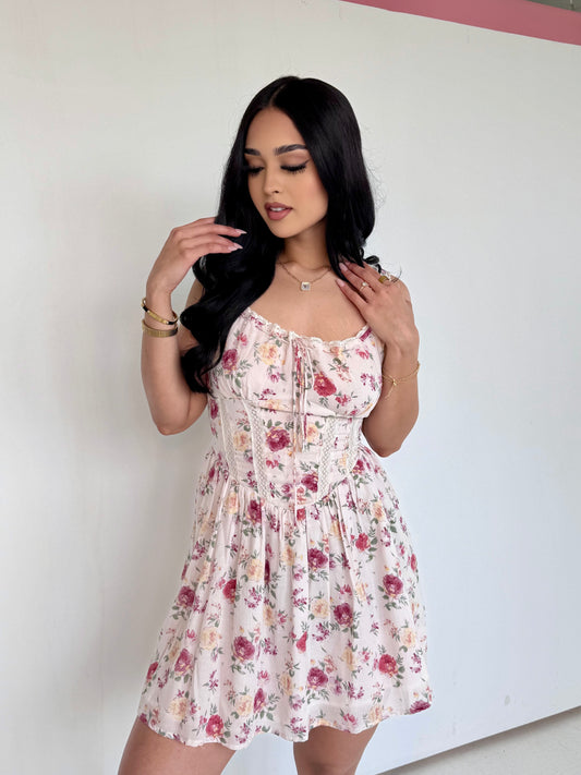 Faded rose mini dress