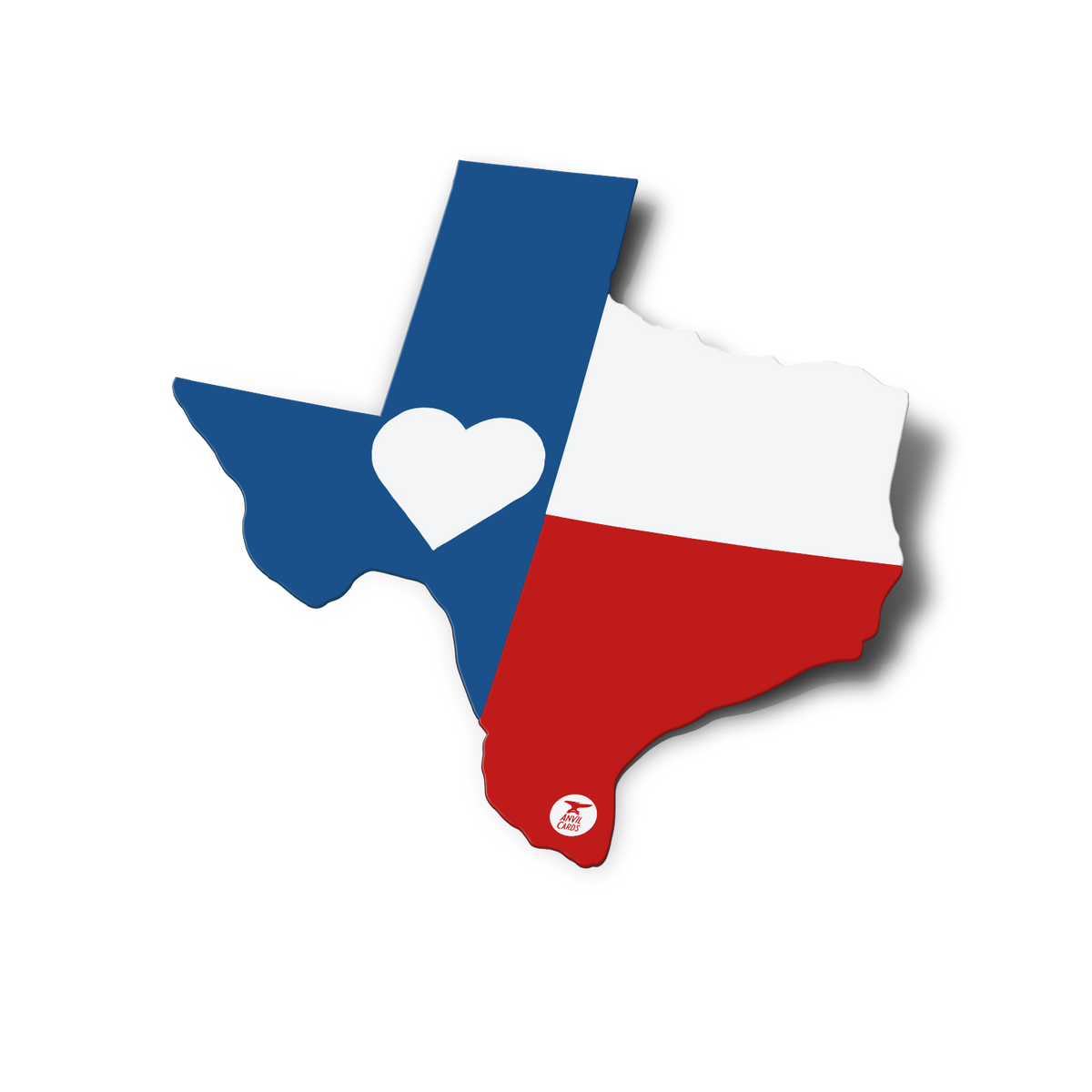 Texas Flag Heart Sticker