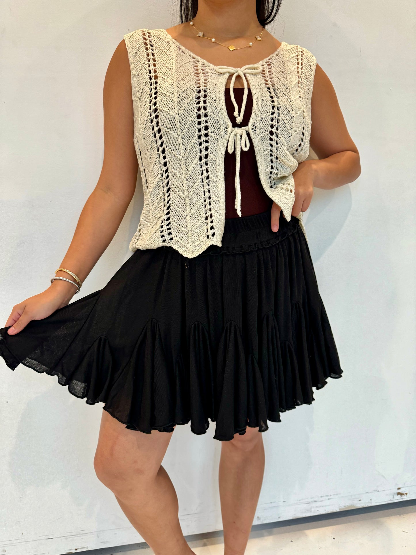 nacy flared mini skirt