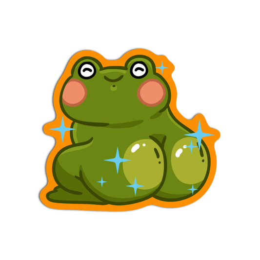 Kawaii Shiny Frog Bum Vinyl Waterproof Stickers