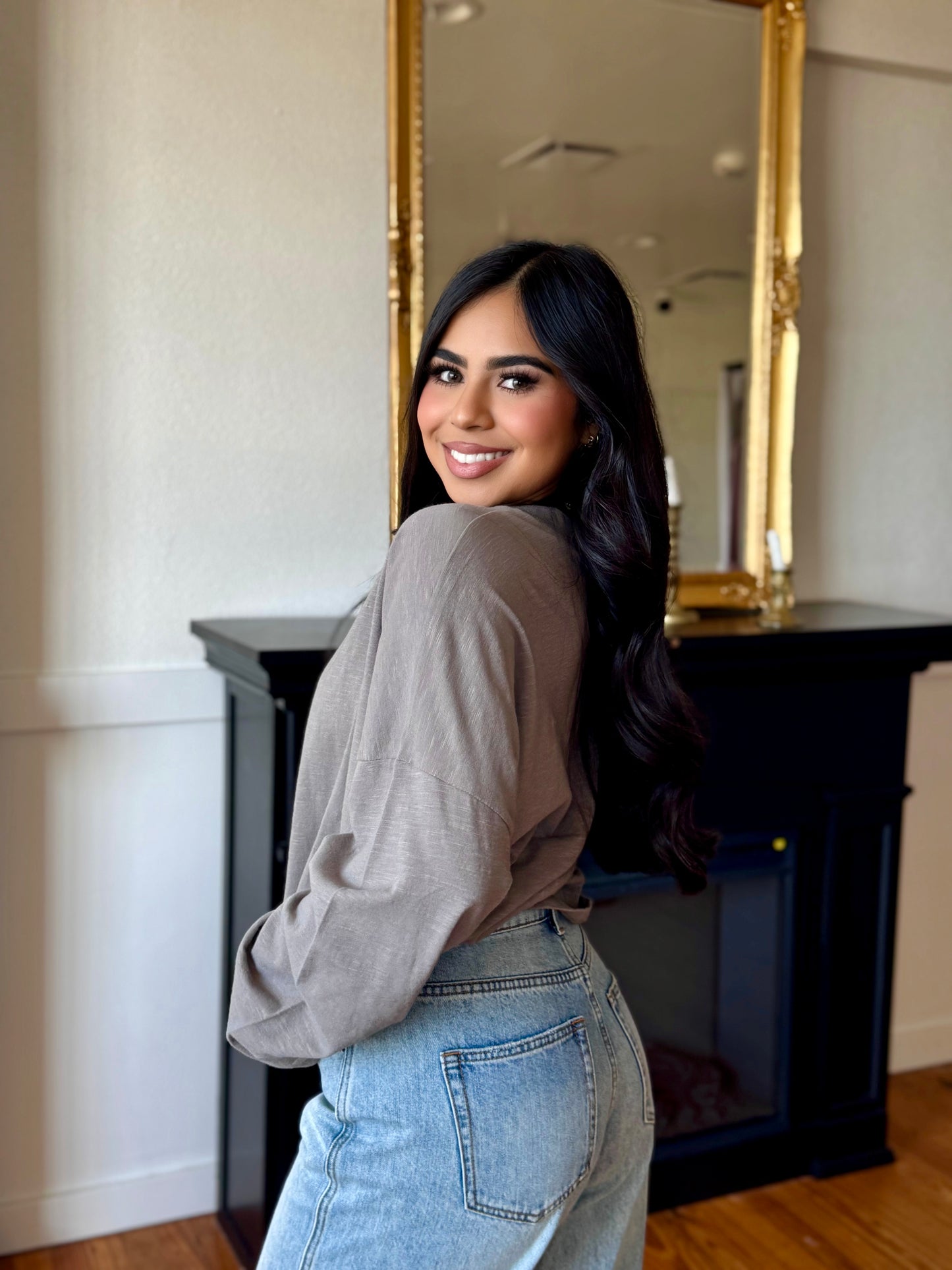 Diana deep taupe long sleeve