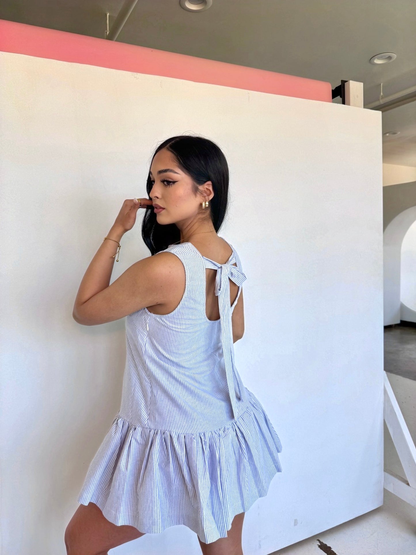 Falling behind mini dress