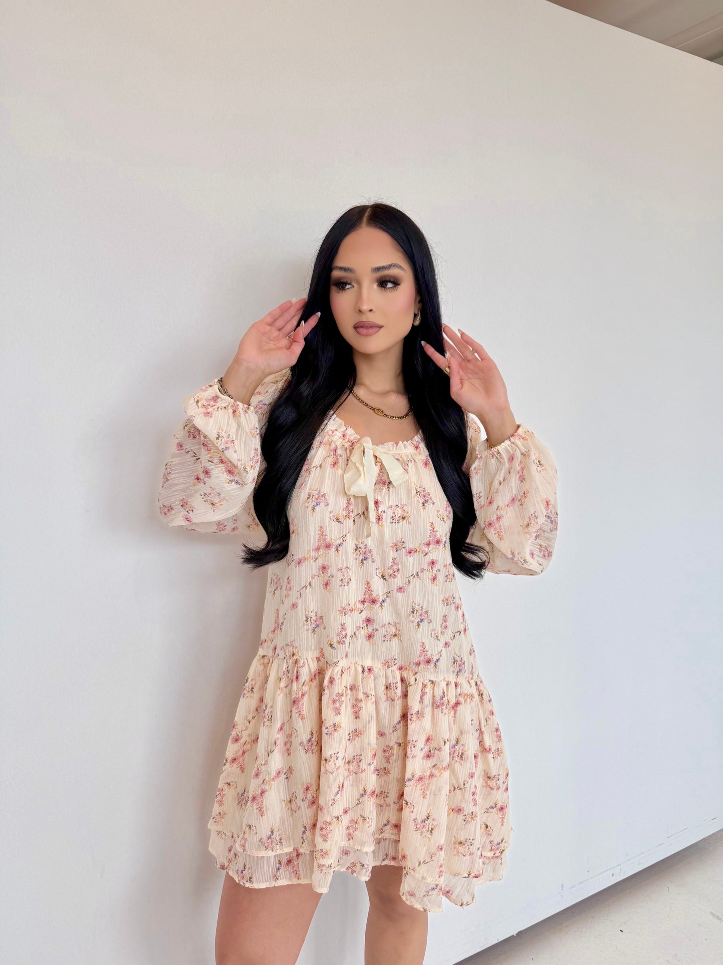 celeste cream multi dress