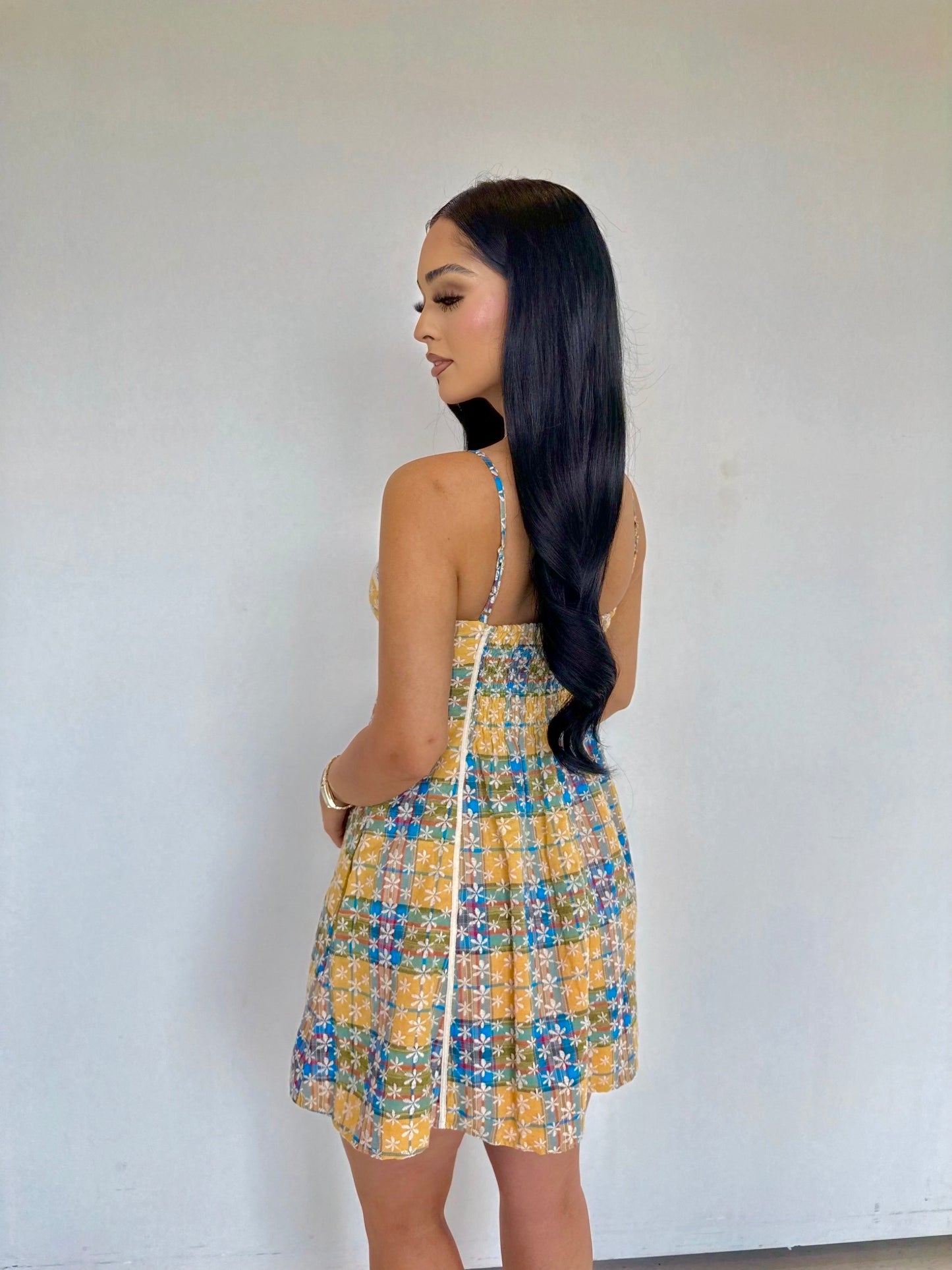 Multi embroidered mini dress