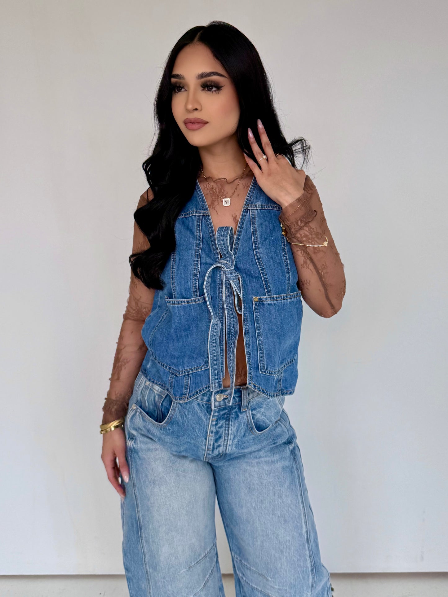 Look of love denim vest