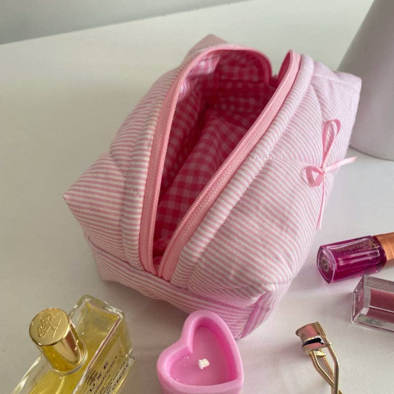 Pink Bow makeup bag