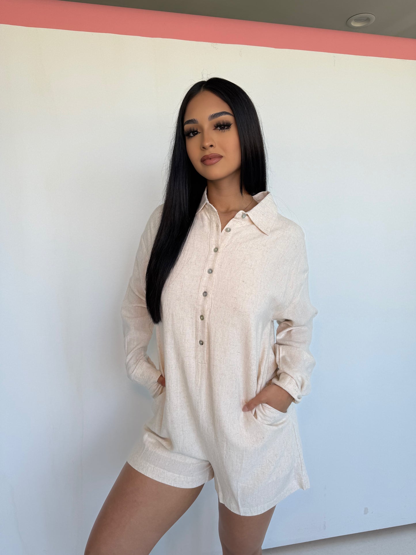 greta oatmeal romper