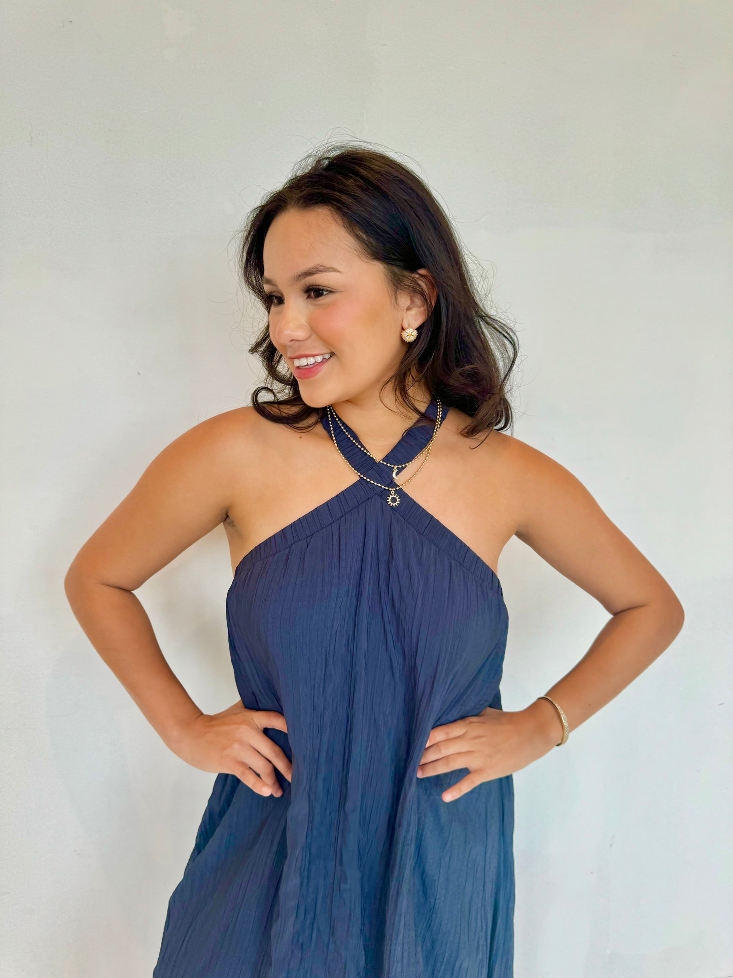 nyomi halter dress