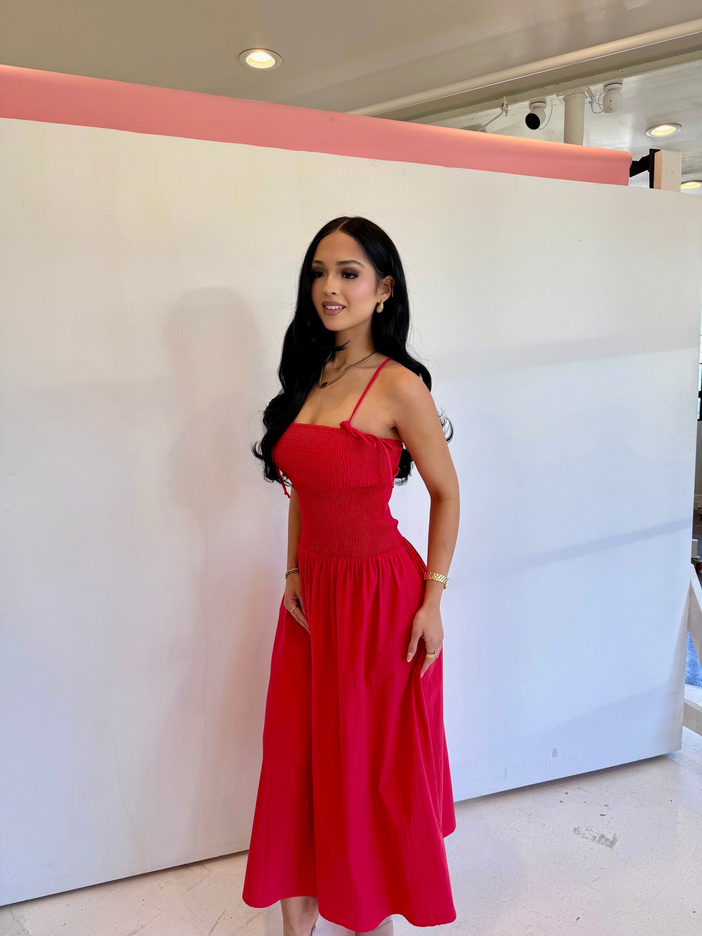 Sophie smocked midi dress