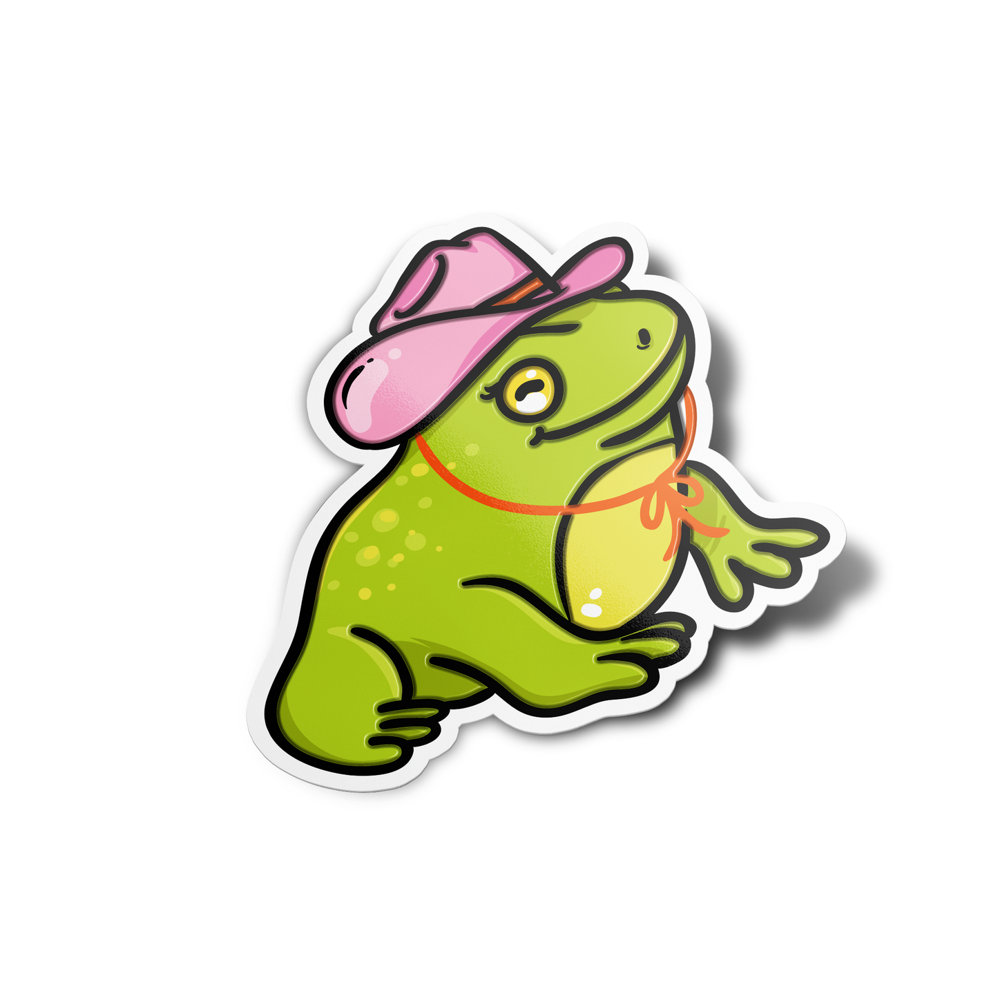 Frog Stickers Frog with Hat Vinyl Waterproof Stickers