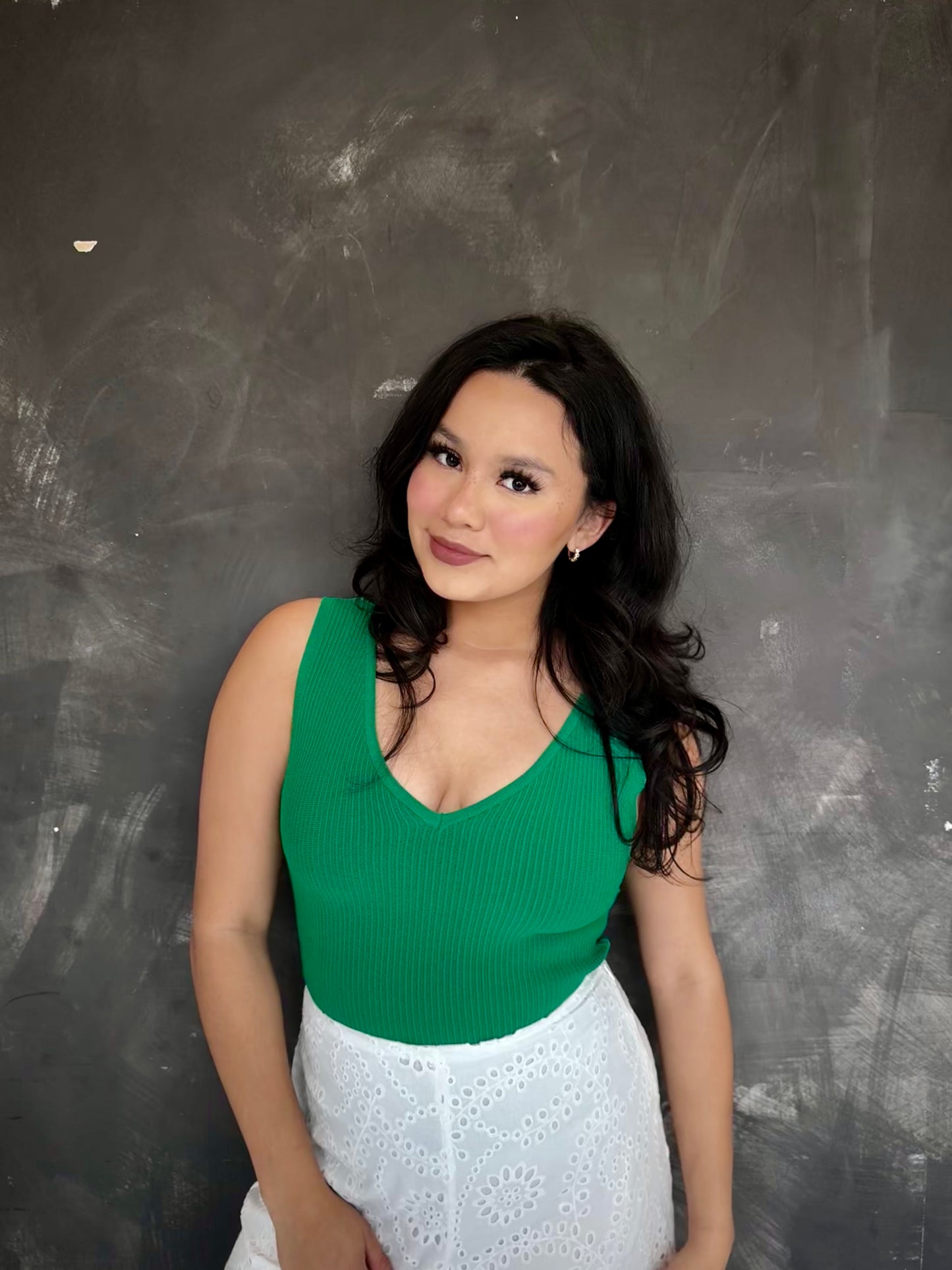 lian v neck top