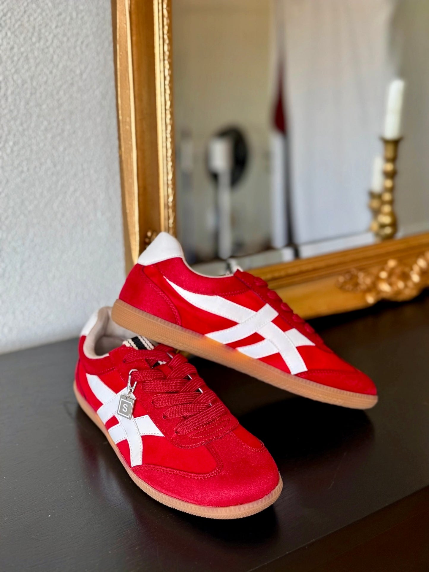 Sasha red suede sneaker