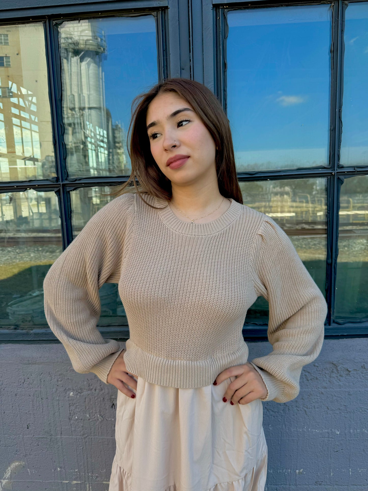 judith mixed midi dress