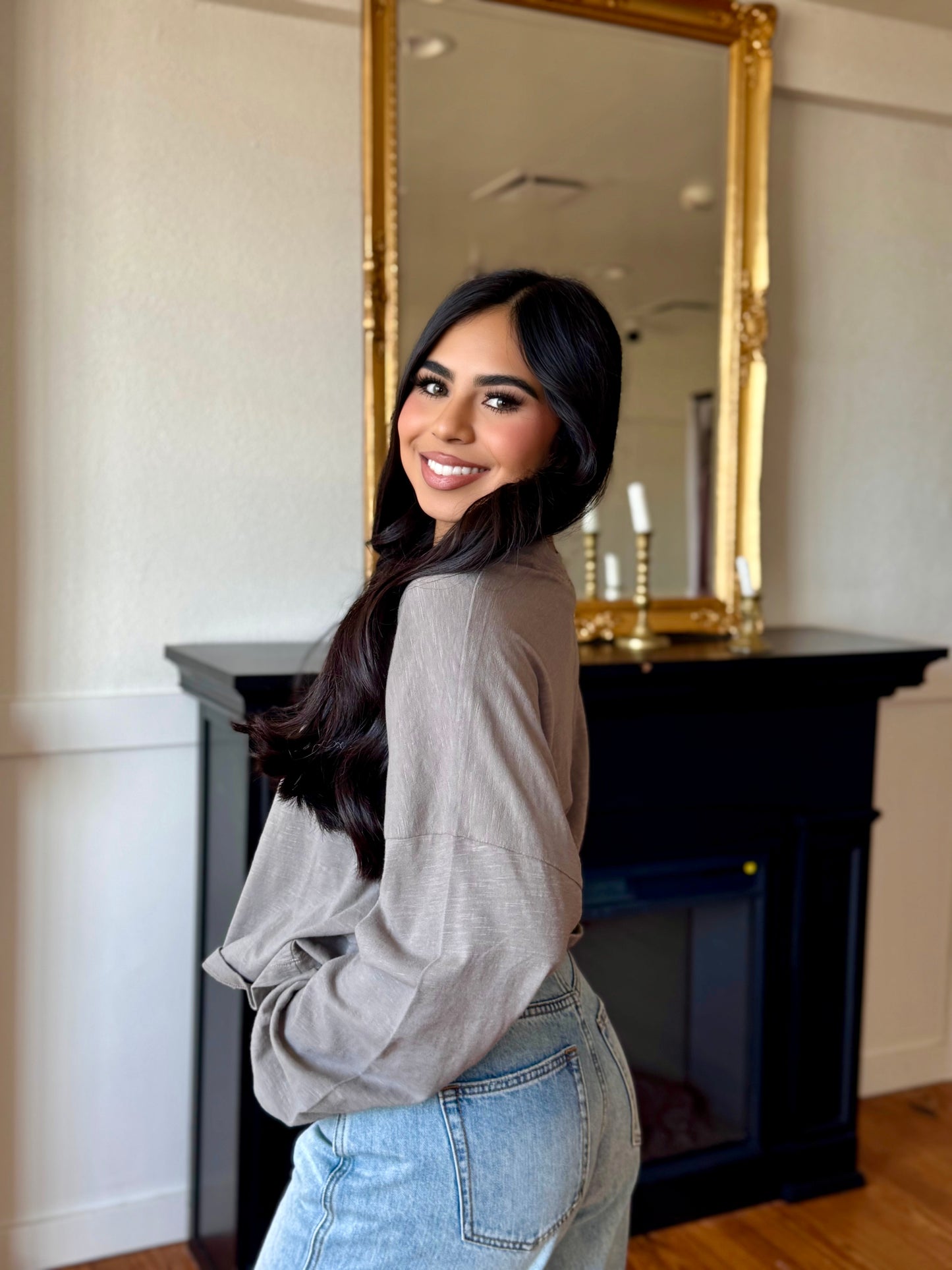 Diana deep taupe long sleeve