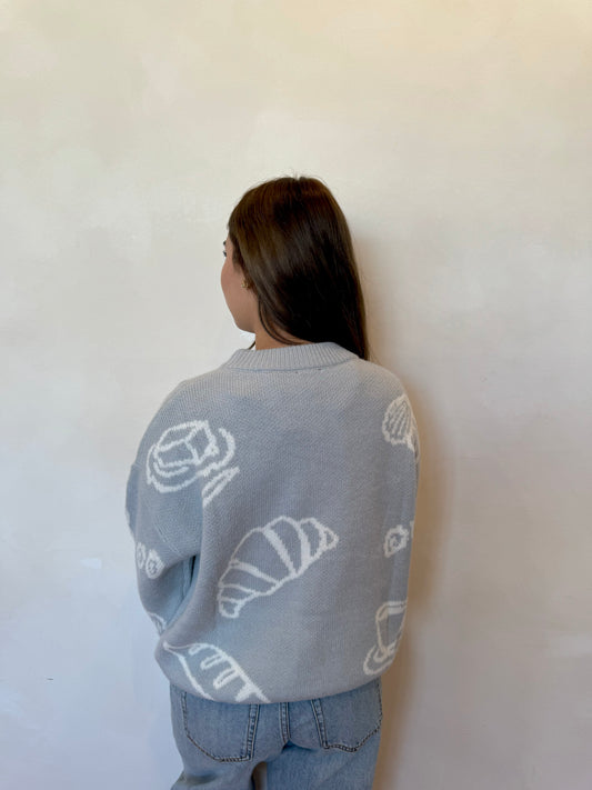 Croissant blue sweater