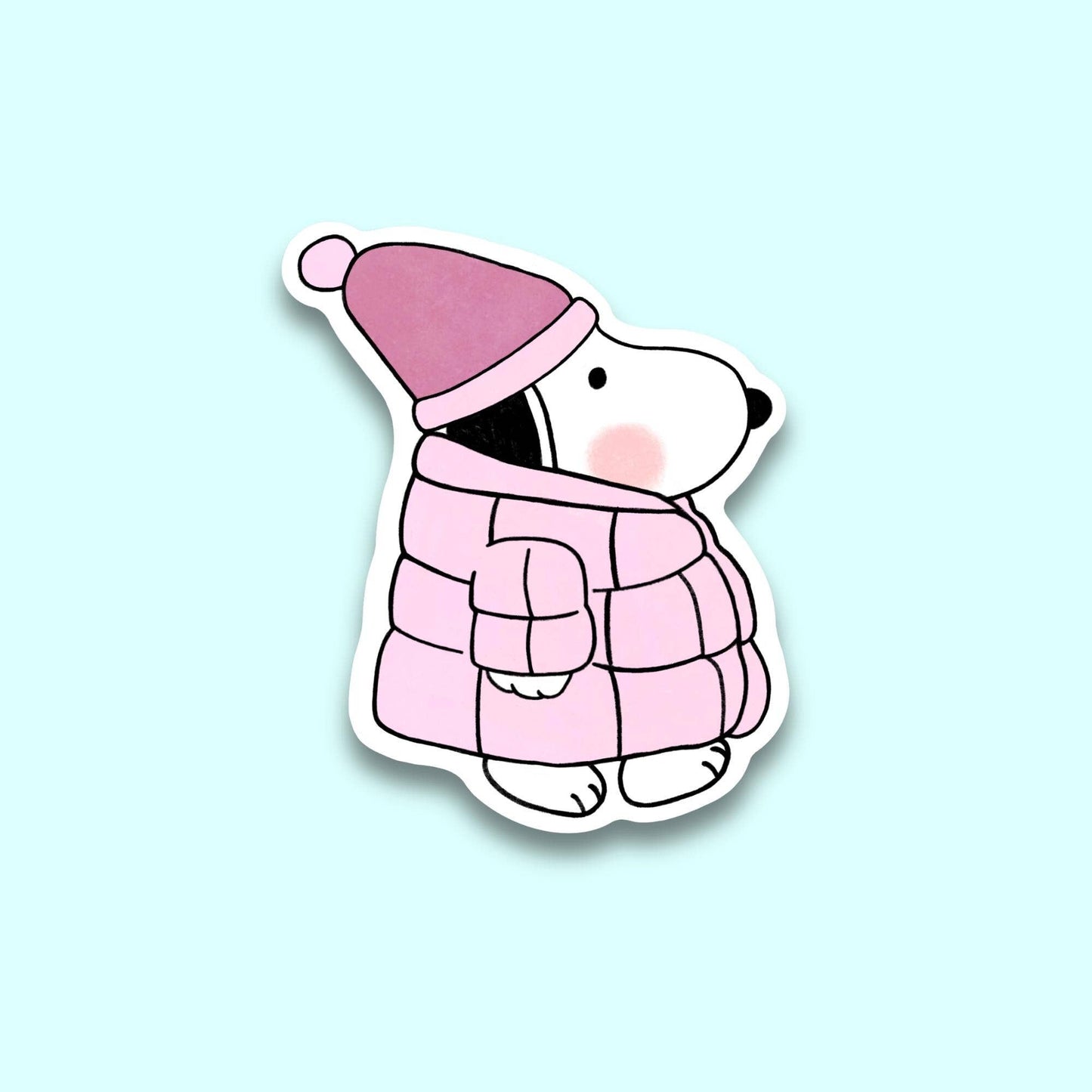 Snoopy Puffer Jacket Holiday Vinyl Sticker