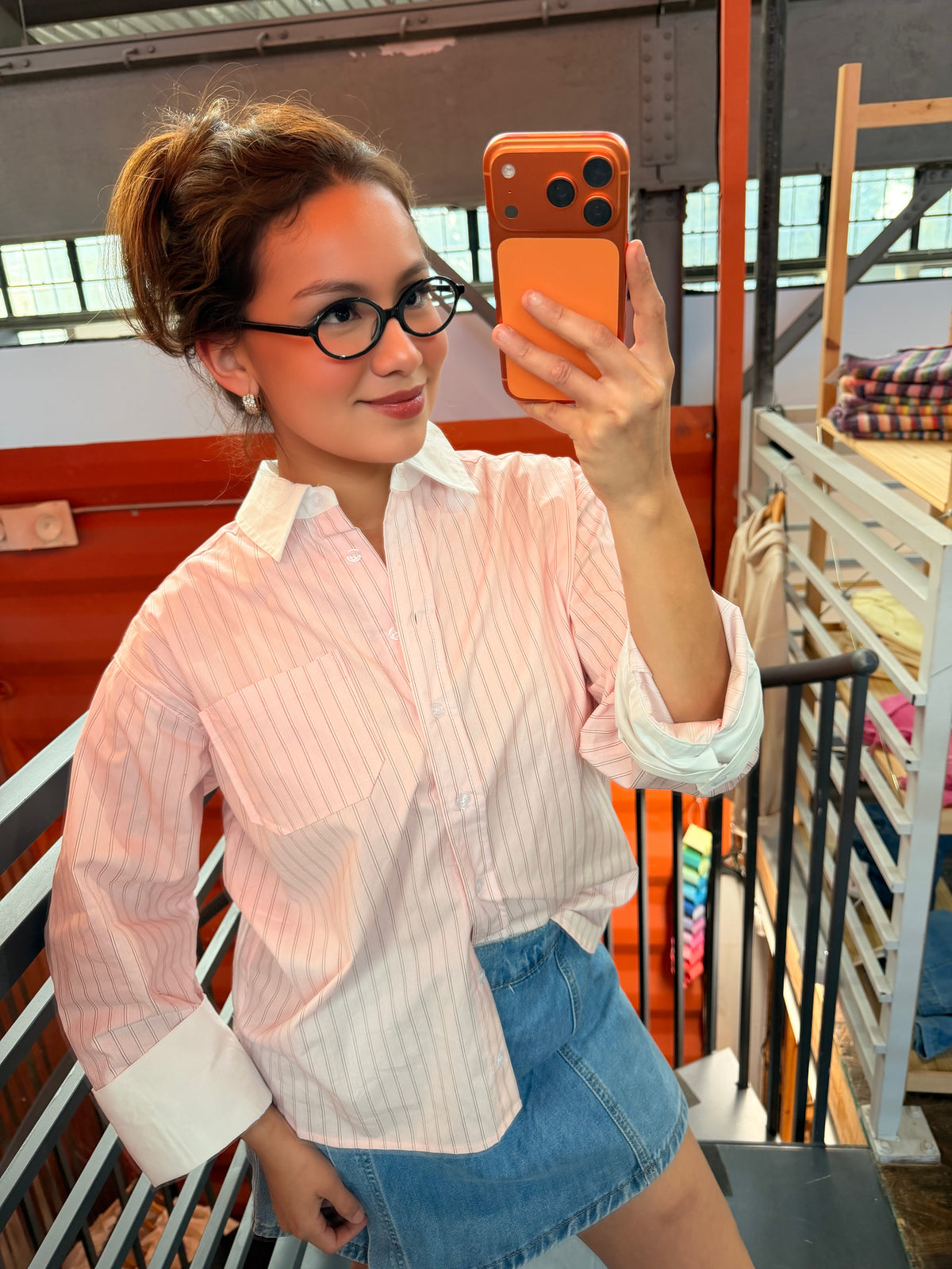 The Margot Pinstripe Button-up
